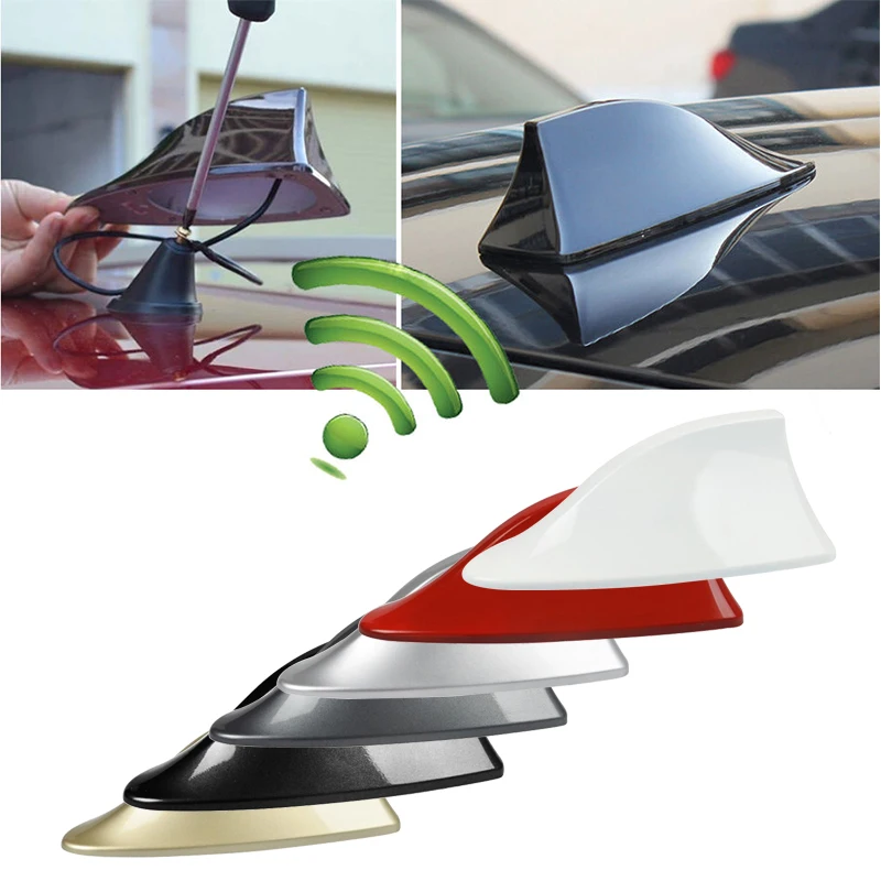Car Shark Fin Antenna Auto Radio Signal Aerials Roof Antennas for BMW/Honda/Toyota/Hyundai/Kia/Nissan Car Styling& 2Sided Tapes