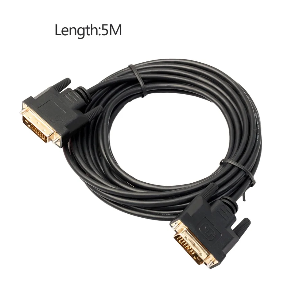 

Universal Dual Link TV Cable For TFT Monitor 1.8M/3M/5M DVI D To DVI-D Gold Male 24+1 Pin PerfectBlack