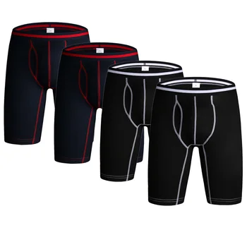 

4pcs/lot Long Leg Boxer Shorts Cotton Hommes Male Underwear Boxers Men Underpants Sexy Men's Panties Breathable