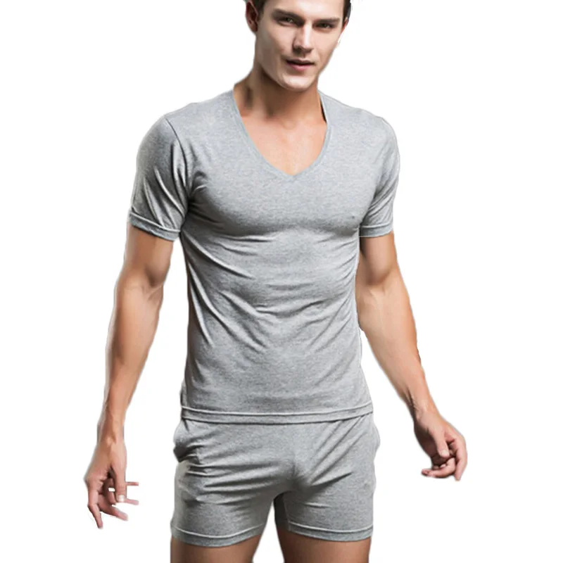 Hot Men Pajamas Set Casual Sexy Sleepwear Mens Underwear Tees ...