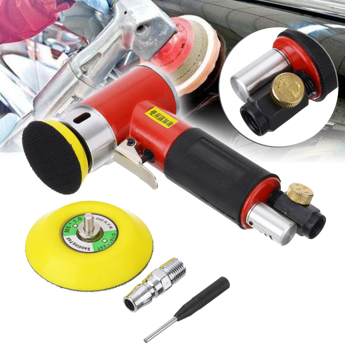 

New 50mm Mini Pneumatic Eccentric Sander Eccentric Grinder Spot Repair Polisher For Auto Body Work Grinder Pneumatic Sander