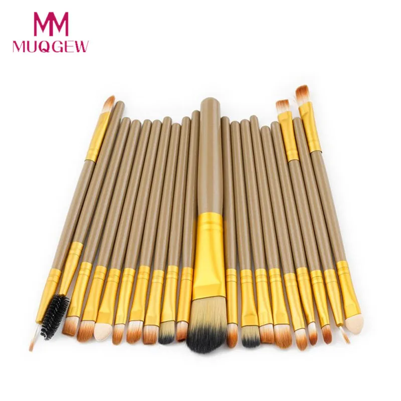 

20 pcs Makeup Brush Set tools Make-up Toiletry Kit Foundation Powder Eyeshadow Eyeliner Lip Wool Make Up Brush Set maquillage