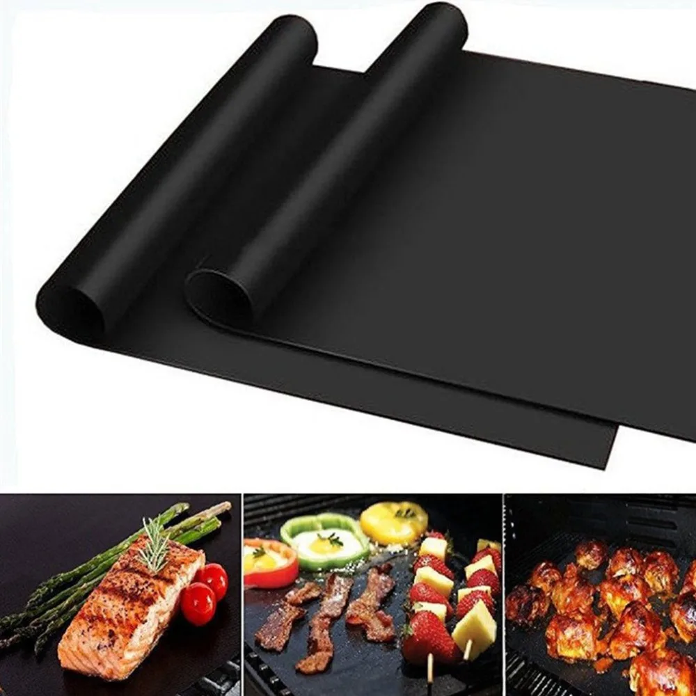

40X33cm Reusable BBQ Mat Teflon Fiber Non-Stick BBQ Grill Mat Sheet Hot Plate Portable Easy Clean Foil BBQ Accessories Drosphip
