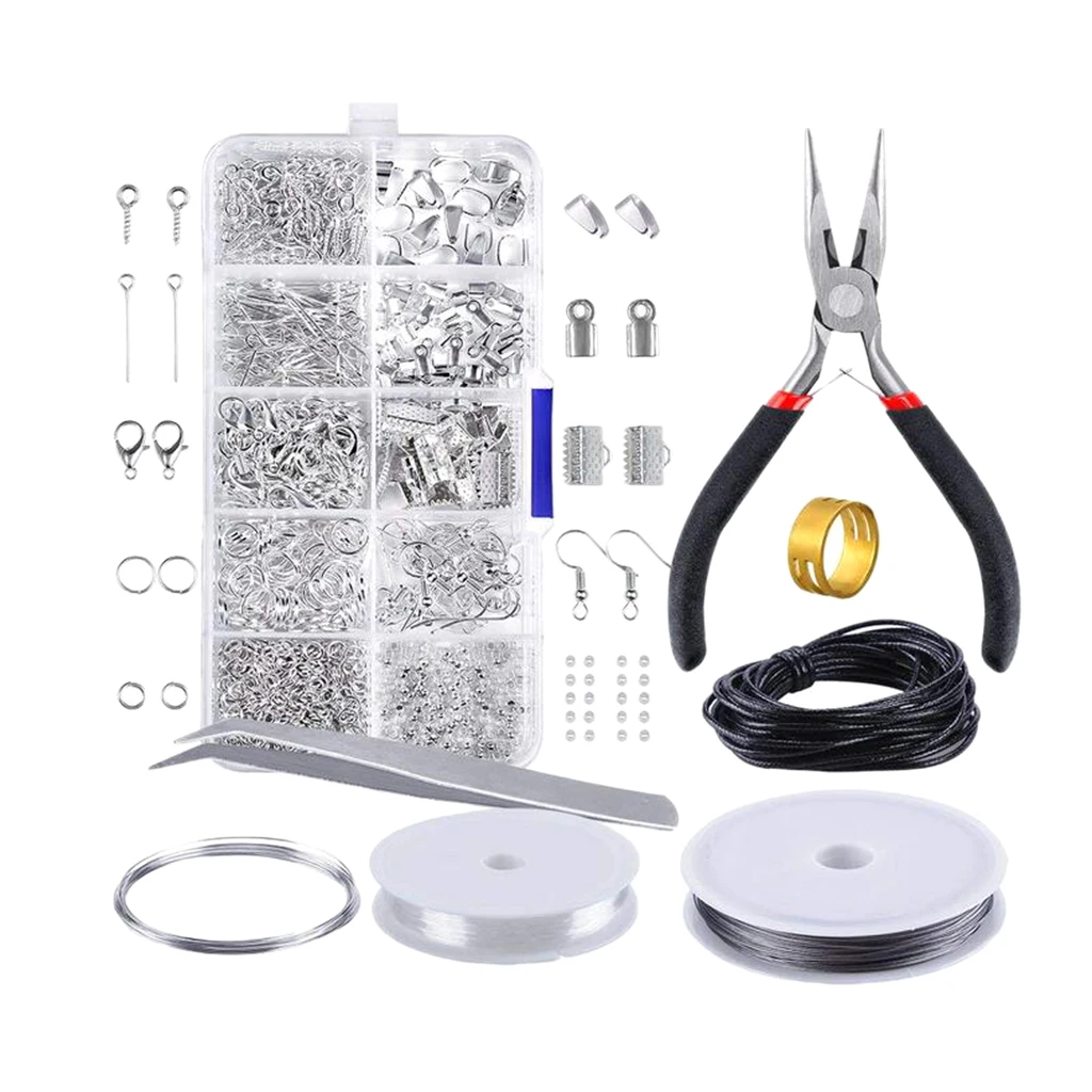 10 Grids/Box  Jewelry Findings Starter Kit Jewellery Beading Making Repair Tools Set Pliers Jewelry Tools