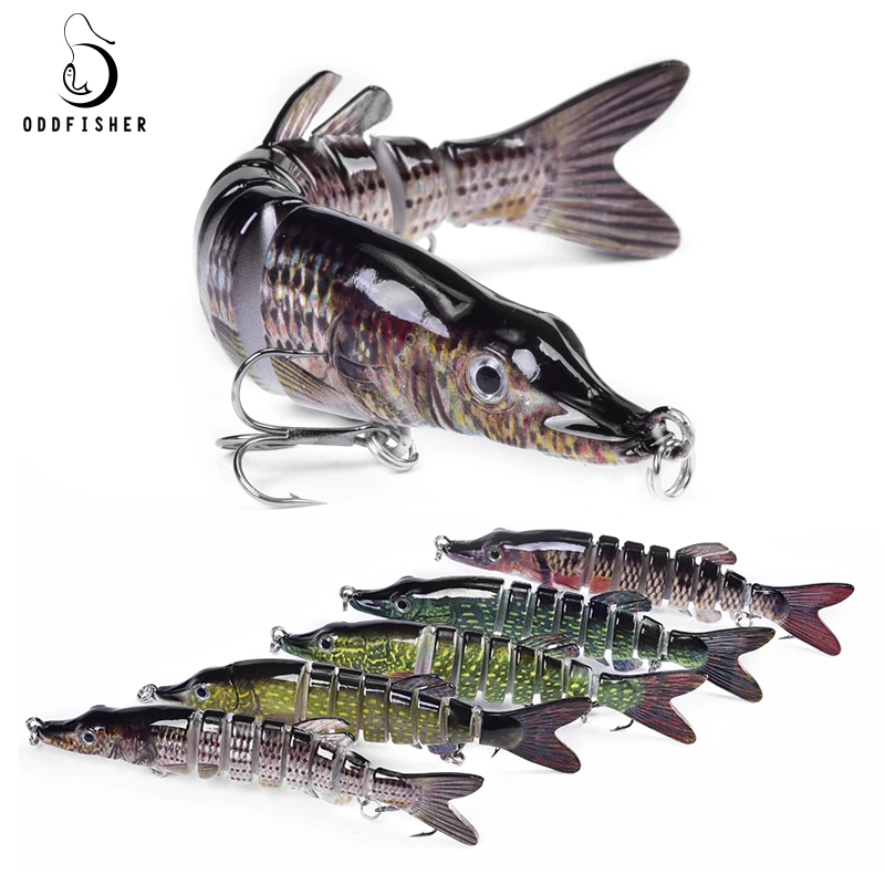 

2019 New Fishing lures Hard Baits 8 Segments Jointed Bait 12.5cm 21g Quality Swimbait Lifelike Wobblers Fishing Tackle for Pike