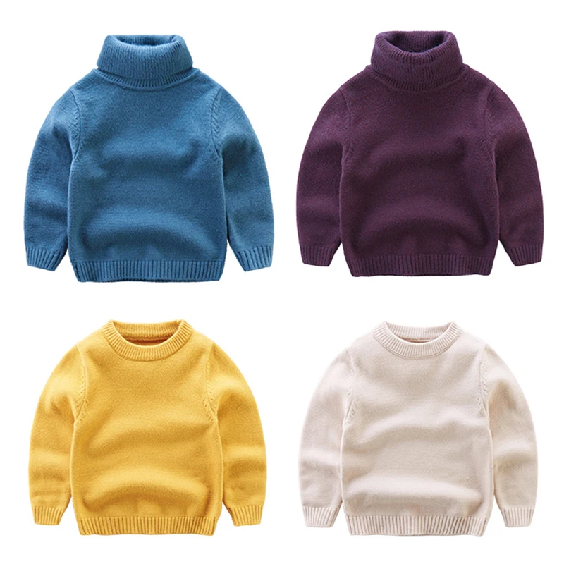 Winter Baby Boy Sweaters Turtleneck Pullovers Christmas Sweater for boys High Collar Wool Warm