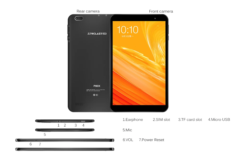 Teclast P80X планшет 8,0 дюймов Android 9,0 Spreadtrum SC9863A 1,6 ГГц Восьмиядерный 2 Гб ОЗУ 16 Гб ПЗУ двойной 4G фаблет gps Bluetooth