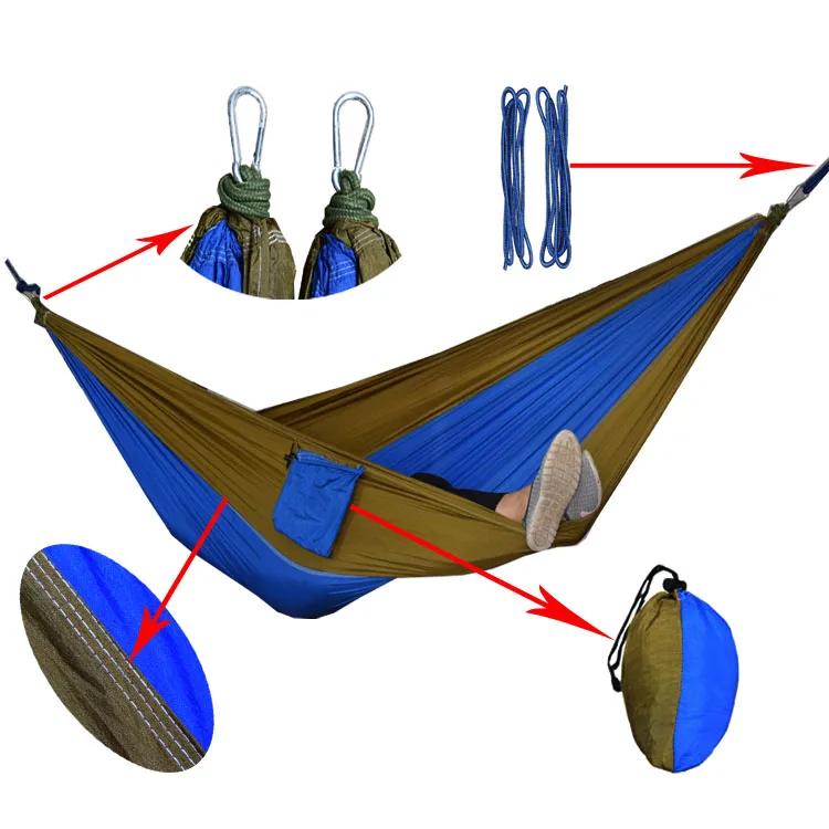 24 Color 2 People Portable Parachute Hammock Camping Survival Garden Flyknit Hunting Leisure Hamac Travel Double