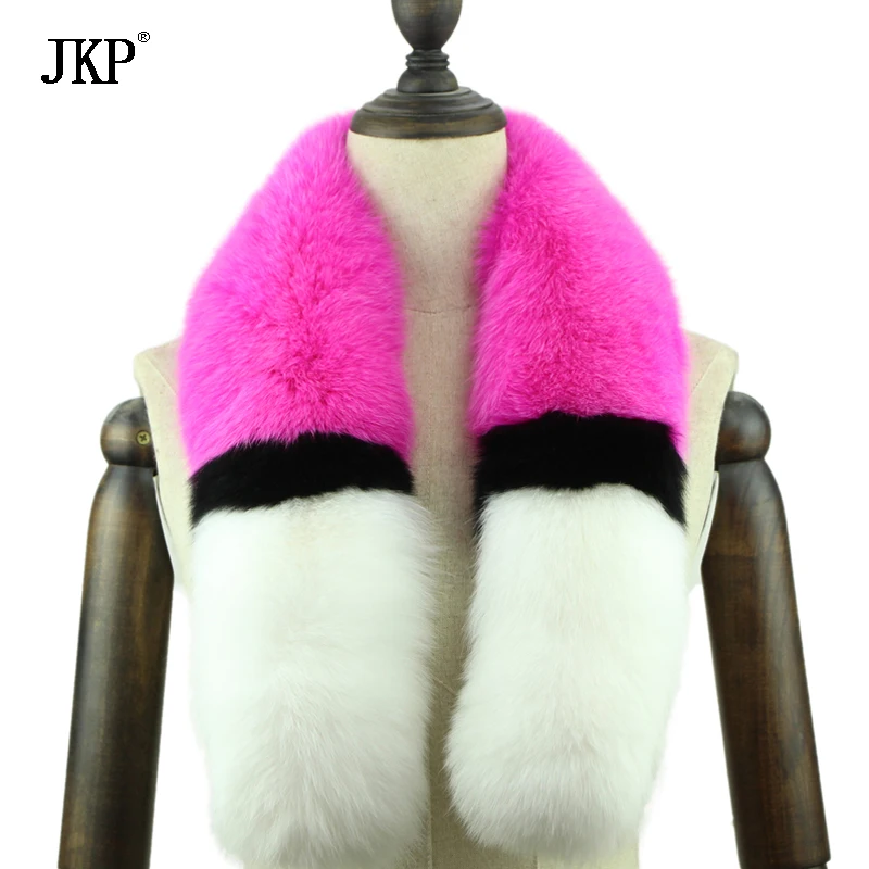 

Fashion Real Fox Fur Collar Women 100% Natural Fox Fur Scarf Winter Warm Fur Collar Scarves Multicolor Fluffy Warm Long Scarf