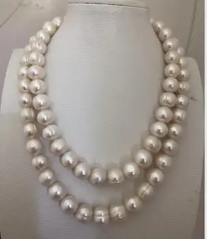 

gorgeous12-13mm south sea white pearl necklace 925silver