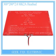 Больше! новый ПЕЧАТНОЙ ПЛАТЫ Heatbed MK2A со светодиодной Резистор и кабель для 3D RepRap принтер ПАНДУСЫ 1.4 кровать 300*200*2.0 XT0359-3D S101