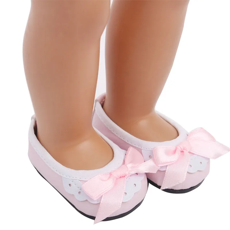 18 дюймов, с круглым вырезом, для девочек обувь Американский для новорожденных; платье с бантом; детские игрушки Черные кеды подходит 43 см для ухода за ребенком для мам, детские куклы, s18