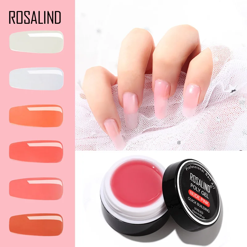 

ROSALIND Nail Gel Polish UV 15ML Nail Finger Extension Poly Gel Long-lasting Crystal Nail Art UV LED Glitter Gel lacquer Varnish