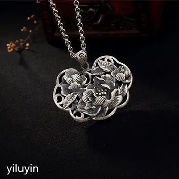 

KJJEAXCMY S990 silver coin hollowed out, silk gourd, pure silver, folk style, antique style, lady pendant.
