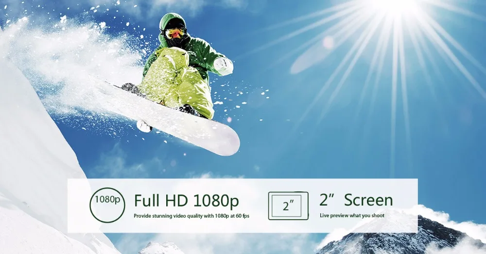 Winait Ultra HD 4k Водонепроницаемая экшн-камера, full hd 1080p 60 fps с 2," TFT дисплеем, Спортивная камера