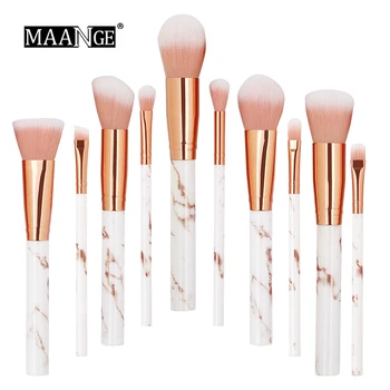 

MAANGE 10Pcs Kits Makeup Brushes Set Professional Powder Foundation Concealer Eye shadow Lip Soft Make Up brush Comsestic Tools