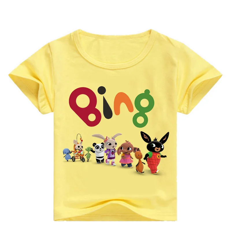 Детская забавная футболка с рисунком кролика и кролика; милые летние топы для маленьких мальчиков и девочек; детская повседневная одежда - Цвет: color 5
