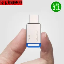 Kingston USB флеш-накопитель, флеш-накопитель 8 ГБ, 16 ГБ, 32 ГБ, 64 ГБ, 128 ГБ, USB 3,1, флеш-накопитель, металлический диск, USB 3,0, флеш-накопитель, u-диск
