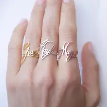 Индивидуальный подарок на заказ именные кольца для мужчин и женщин свадебные ювелирные изделия из нержавеющей стали розовое золото пара колец Bague Femme подарок для сестры