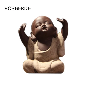 

Dropship Ceramic buddha statues Painted pottery tea pet home decor Decoration small monk ornaments figurines desktop landscape