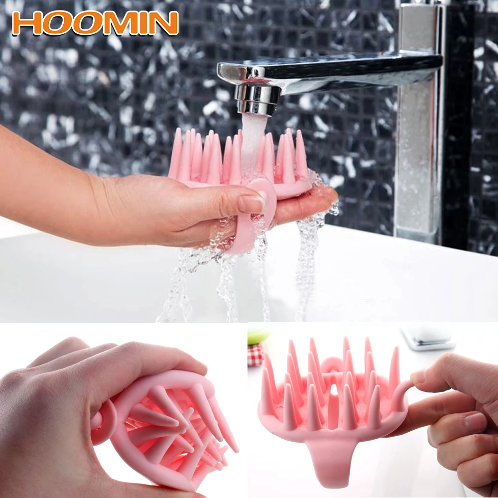 

HOOMIN Comb Bathroom Products Scalp Massage Comb Itching Random Color Massage Brush Hangable Head Body To Wash Clean Care