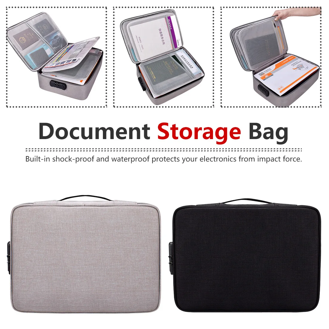 

Oxford Waterproof Document Bag Organizer Papers Storage Pouch Credential Bag Diploma Storage File Pocket with Separator