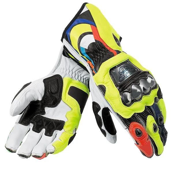 Новинка для Dain длинные перчатки moto rcycle racing moto GP street moto rcycle желтые перчатки - Цвет: Красный