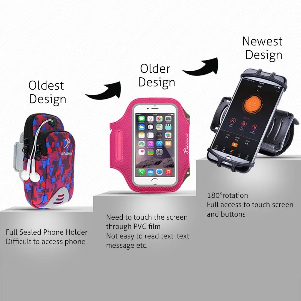 شارة حامل هاتف 180 درجة للتدوير مع ياربود حامل Sweatproof الذراع حقيبة ل XIAOMI iphone 6 7 8X4 إلى 6 بوصة الهاتف الذكي