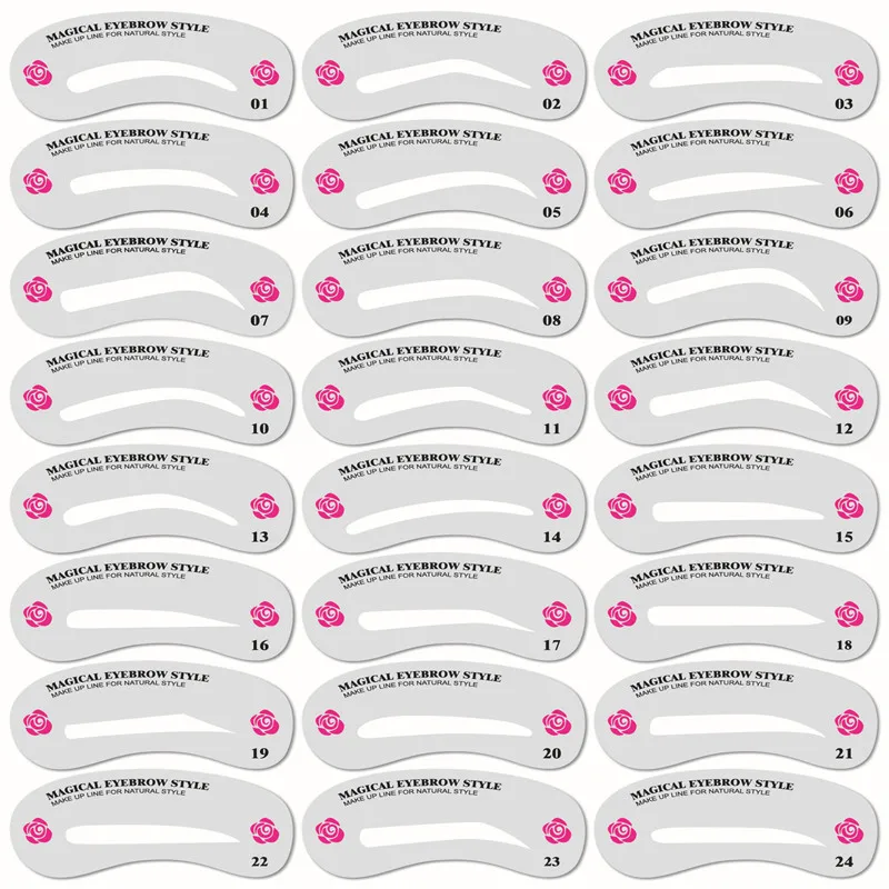 

24/3 pcs/set Grooming Stencil Kit MakeUp Shaping DIY Beauty Eyebrow Template Stencils Make up Shaper Tools Accessories