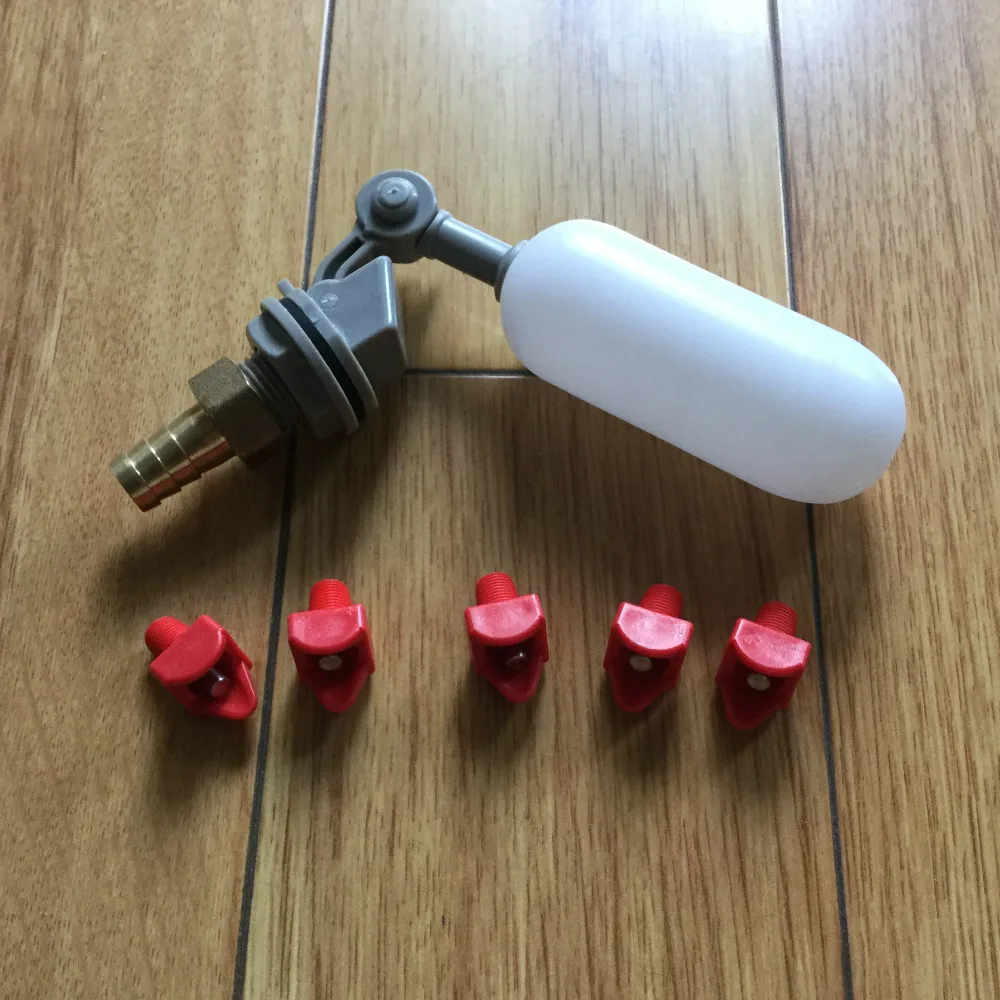 

1 Set Automatic Waterer Float 5 pcs Horizontal Nipple Drinker poultry Chicken Duck Quail