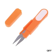 Бытовые швейные ножницы для резки ниток, поперечные швейные ножницы для лески, u-образная пластиковая ручка, ручной инструмент, 25 июня