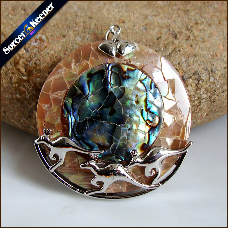 

Collares New Natural Paua Abalone Shell Necklace Pendants Jewelry New Fashion Bijoux Women Leather Chain Necklaces SKA25