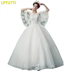 LPTUTTI вышивка кристаллами Новая Винтажная принцесса свадебное платье невесты Простые Вечерние мероприятия длинная Роскошная свадебная