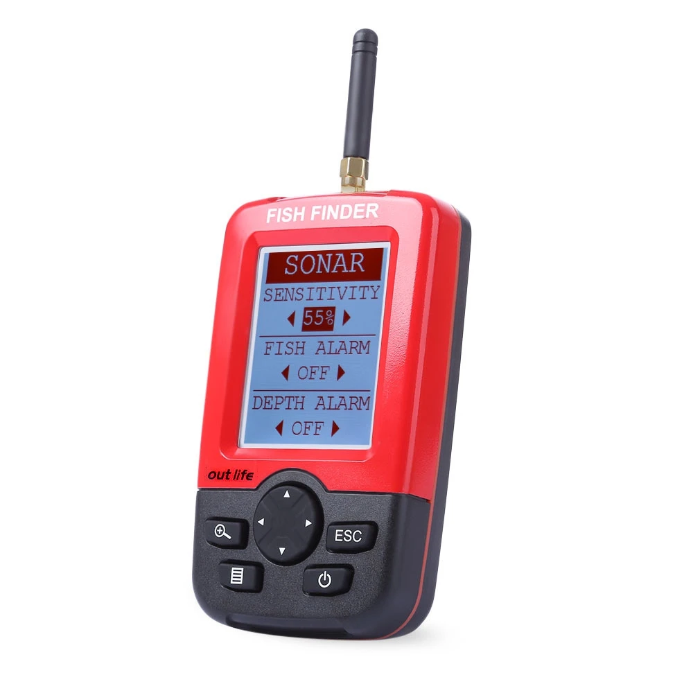 Outlife الذكية استشعار السونار الاسماك المكتشف lcd عرض مع 100 متر اللاسلكية السونار fishfinder محمولة ل بحيرة الصيد البحري