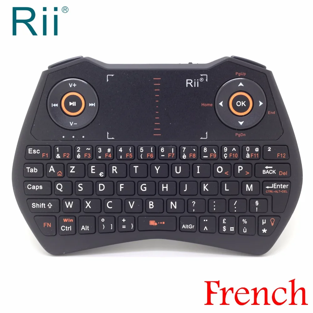 Оригинальная французская мини клавиатура Rii i28C 2 4G AZERTY Беспроводная Air Mouse с