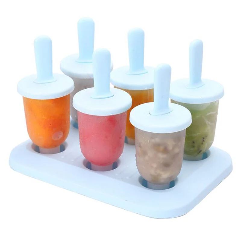 6 шт самодельный лед сливки Формы Для Мороженого Мороженое Инструменты для выпечки многоразовые приборы для выпечки прессформы Кухня расходные материалы - Цвет: A blue