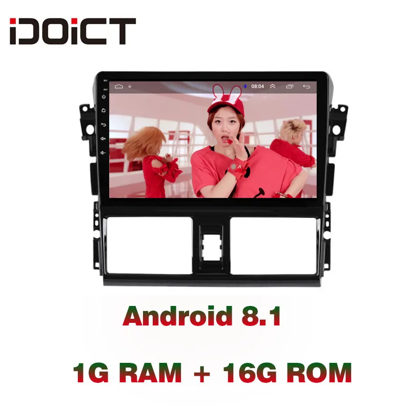 Excellent IDOICT Android 8.1 Car DVD Player GPS Navigation Multimedia For Toyota Vios Yaris Radio 2014-2016 car stereo bluetooth 0