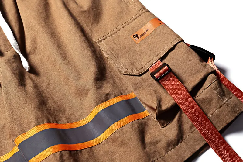 3M Reflective Stripe Buckle Straps Cargo Shorts 7
