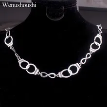 Харадзюку Винтаж lucky восемь готические наручники Чокеры ожерелья для женщин цепи ожерелье панк Рок античный серебряный сплав di028