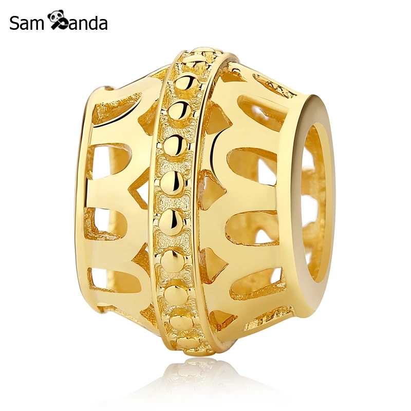 New Authentic 100% 925 Sterling Silver Charm Bead ESSENCE Openwork Golden Charms Fit Pandora Bracelets Women DIY Jewelry Making | Украшения