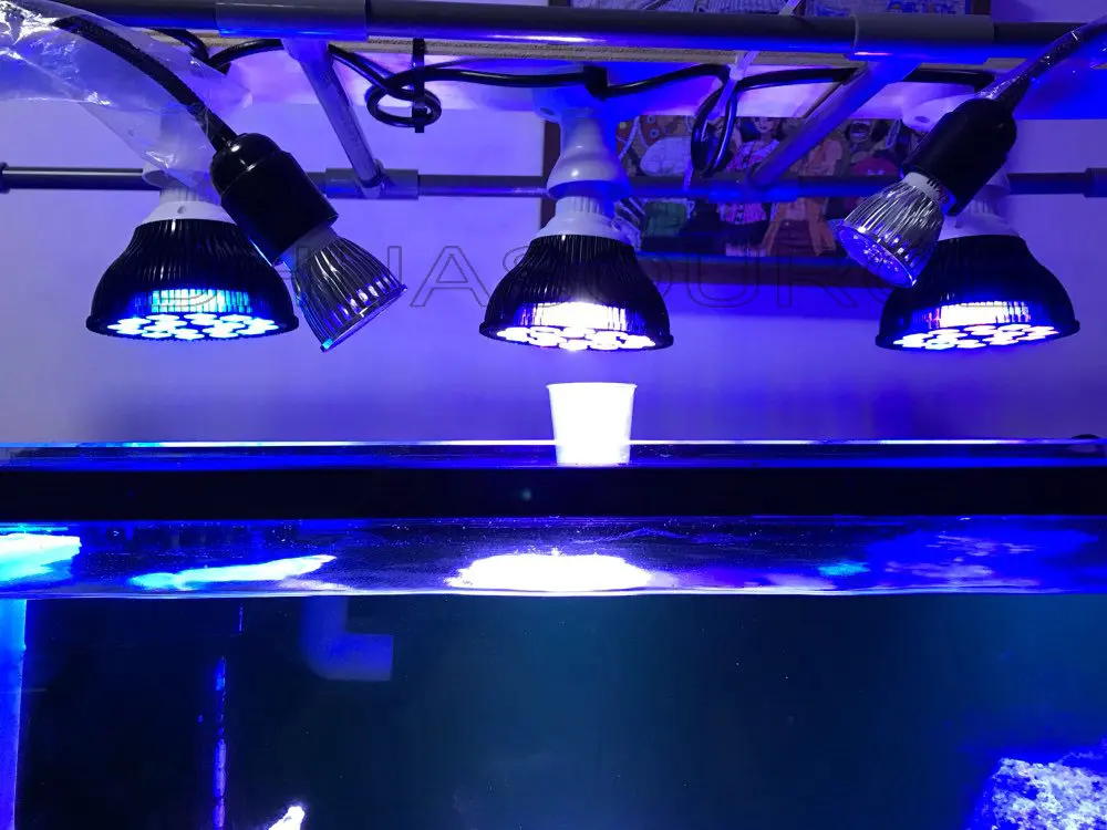 Черный корпус светодиодный аквариумный светильник светодиодный pet светильник ing аквариум лампа в форме растения 50/54 Вт для морской рыбалки морских коралловых рифов приемный водорослей