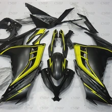 Для Kawasaki Zx300r кузов EX300 2013- материя черный желтый мотоцикл обтекатель EX 300 Ninja 2013 комплекты кузова