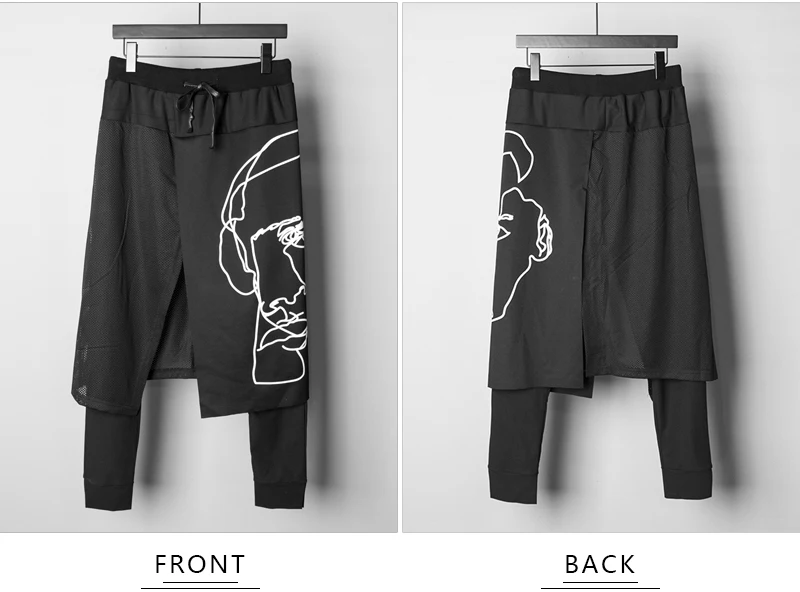 Culottes Punk Rave Pants Men Kilt Fashion Streetwear  (9)