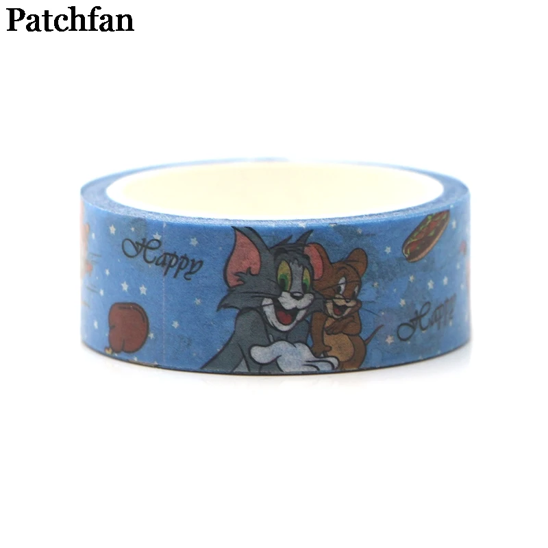 Patchfan кошка и мышь мультфильм Животные 90s забавные DIY Скрапбукинг дети клей васи маскирующая Лента Печатный узор стикер A2152