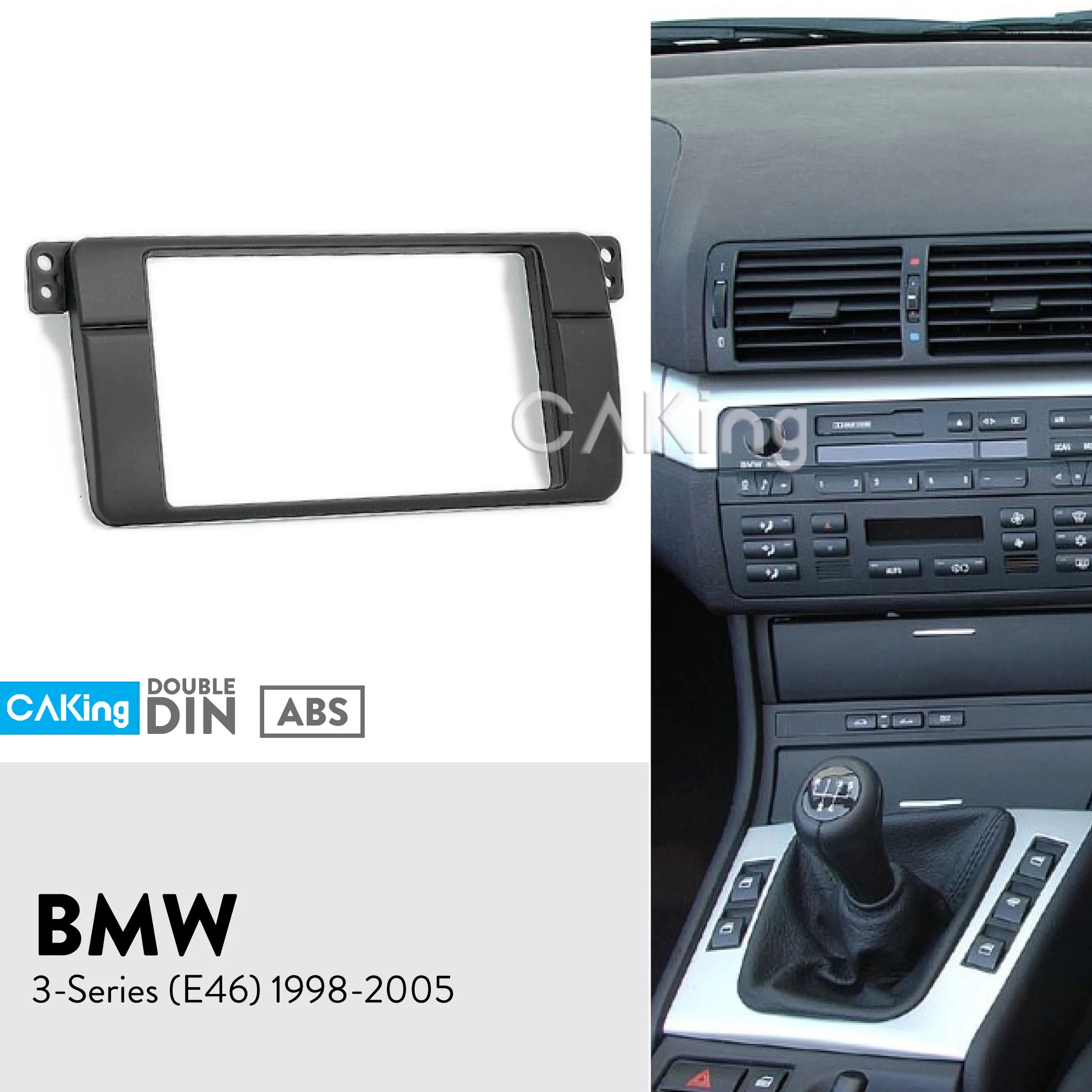 

Double Din Car Fascia Radio Panel for BMW 3 Series (E46) 1998-2005 Dash Fitting Kit Facia Face Plate Cover Bezel Frame Adapter