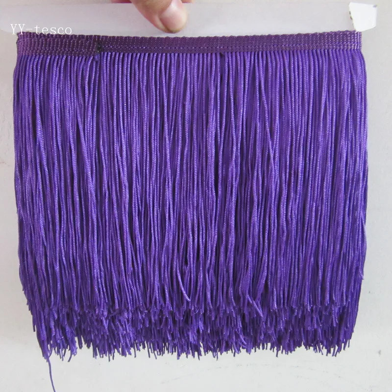5yards 15cm Wide purple Lace Fringe Trim Tassel Fringe Trimming For Latin Dress Stage Clothes