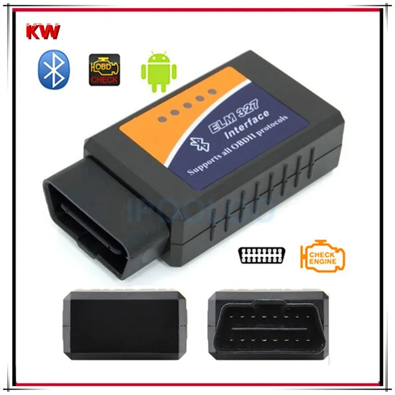 Горячая ELM 327 Bluetooth V2.1 OBD II ODB2 Автомобильный диагностический интерфейс сканер работает на Android Крутящий момент