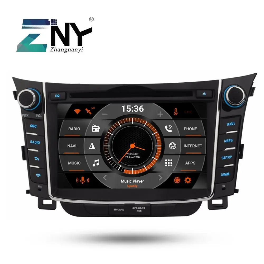 Excellent 7" IPS Android 8 Car DVD Auto Radio For Hyundai I30 Elantra GT 2011-2016 2 Din GPS Navigation Multimedia FM RDS Video Stereo 1