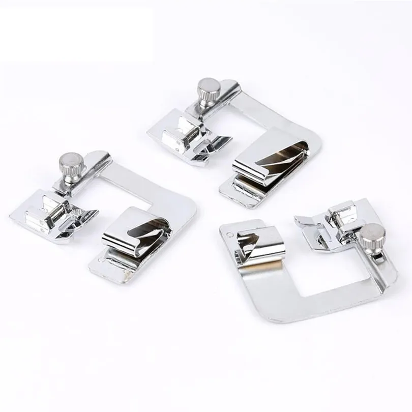 3PC Rolled Hem Pressure Foot Sewing Machine For Low Shank Adapter Sewing Tools Accessory #4A11 (2)