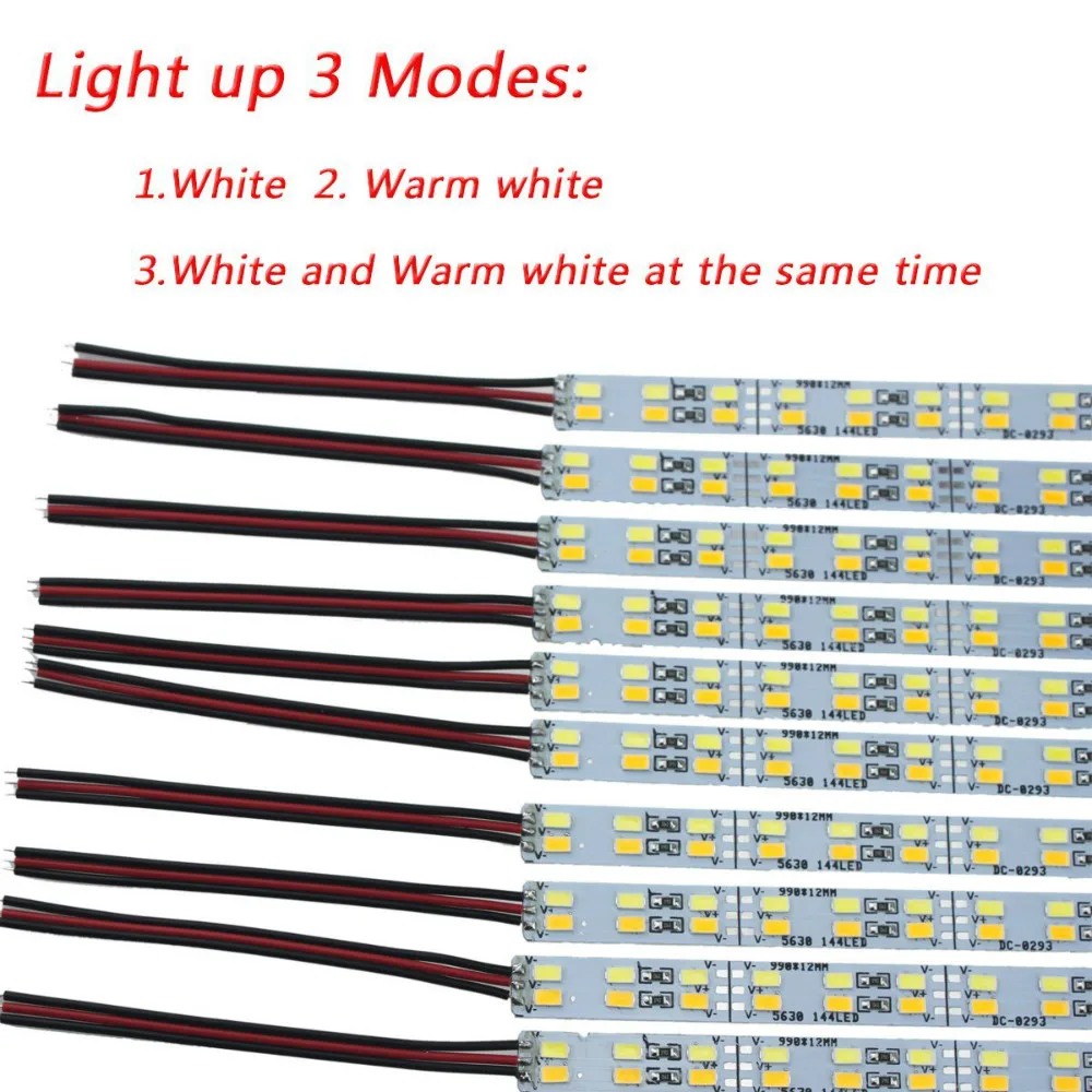 50cm led strip bar light 5630 5730 dc 12v double color row white and